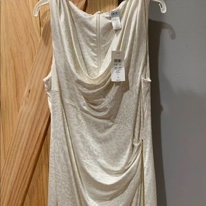 NWT Cache White & Gold Shimmer Leopard Dress sz. L